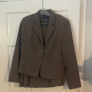 Brown Blazer and Skirt Set